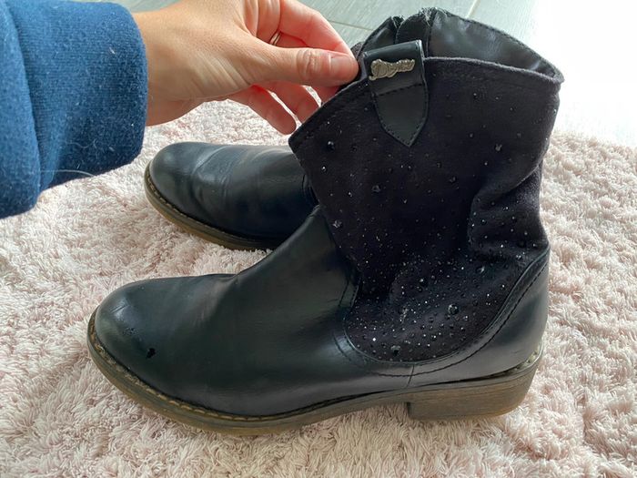 Bottines fourré noir pailletée taille 37 - photo numéro 2