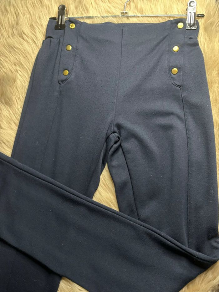 Pantalon marine élégant à boutons dorés 10 ans