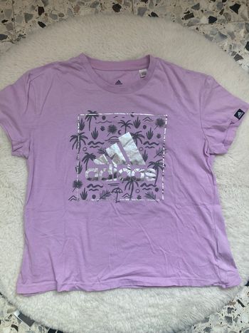 Tee shirt Adidas violet M logo sur la poitrine 