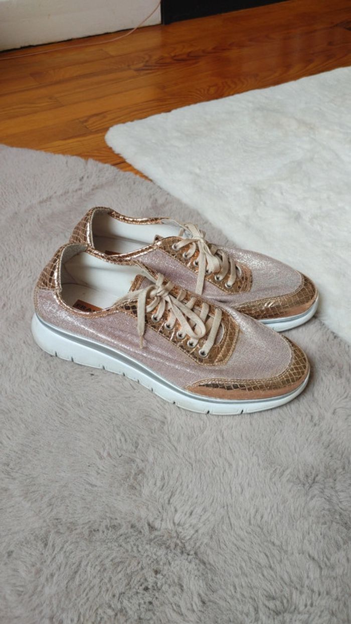 Basket été légère en cuir et mesh - photo numéro 4