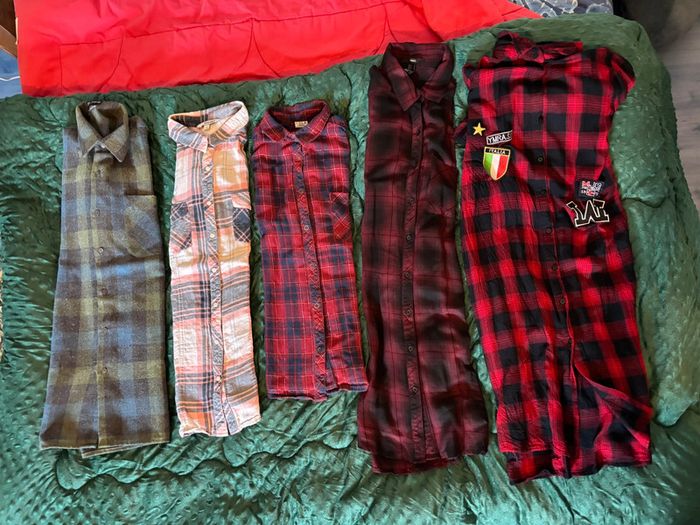 Lot chemises à carreaux vintage femme - photo numéro 8