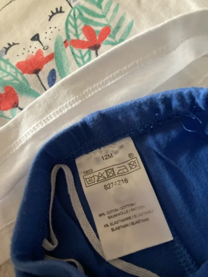 Ensemble, T-shirt, et legging motif chat, 12 mois - photo numéro 5