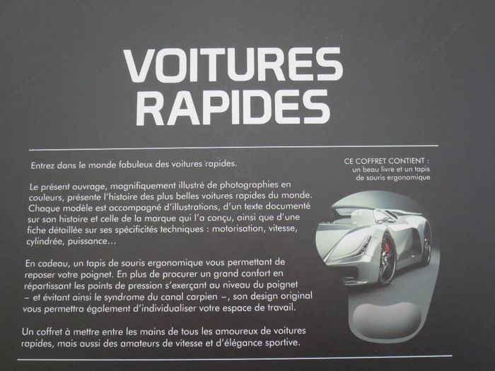 Coffret Livre Voitures Rapides - photo numéro 3
