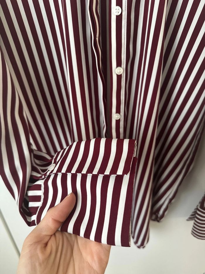chemise à rayures bordeaux H&M - photo numéro 3