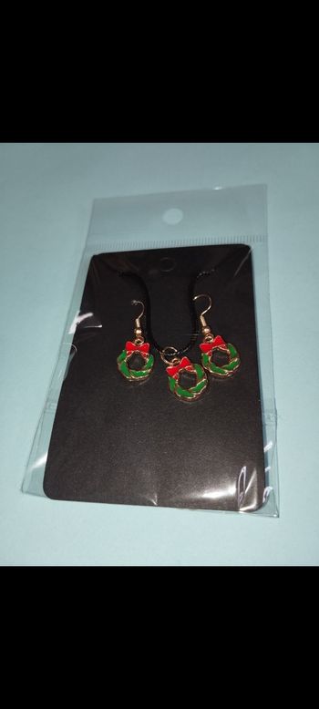 Ensemble boucle d'oreille + collier noël