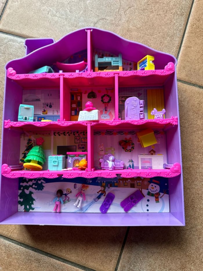 Maison Polly Pocket avec 2 figurines et accessoires en parfait état - photo numéro 6