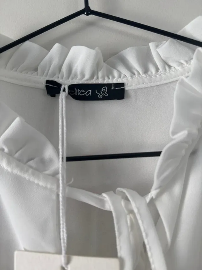 👚 magnifique haut femme - taille unique - neuf avec étiquette - blanc printemps été - photo numéro 4