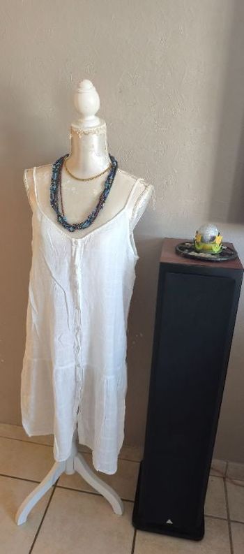 Robe blanche courte voile de coton