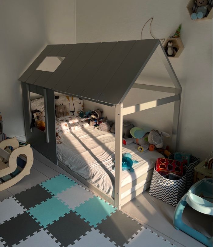 Lit cabane gris - photo numéro 3