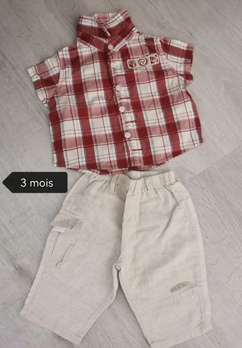 Ensemble 3 mois garçon Chemise et short lin