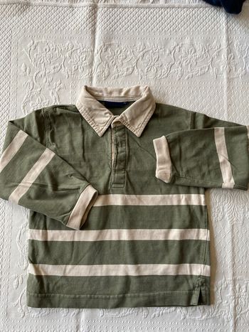 Polo rayé kaki et écru CFK 4 ans, ML