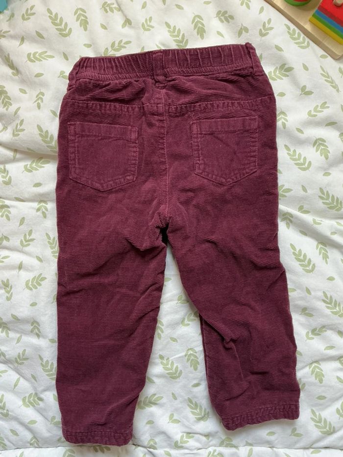 Pantalons en velours prune pressions entre les jambes doublé 18 mois kitchoun - photo numéro 6