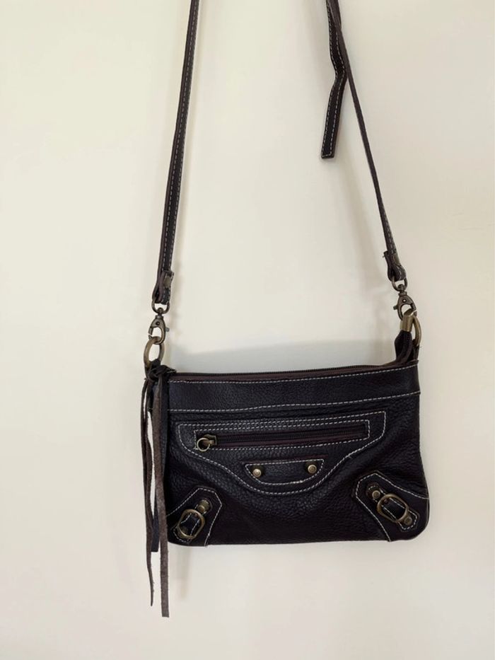 Sac en bandoulière en cuir vera pelle Made in italy it bag city - photo numéro 8