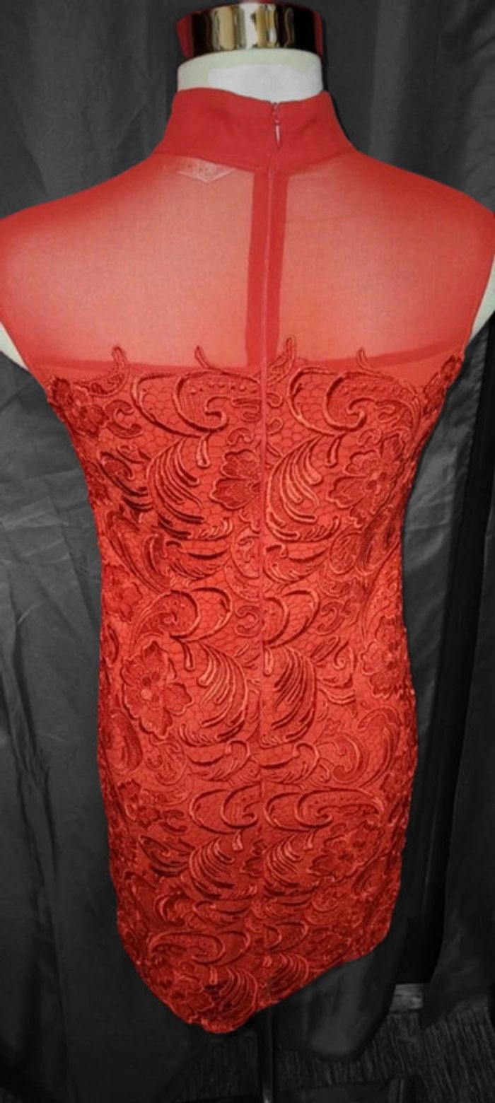 Robe chinoise traditionnelle rouge brodée – Taille M - photo numéro 8