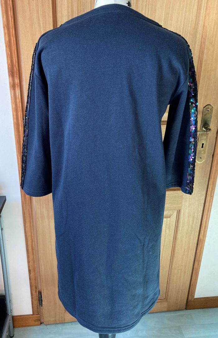 Robe droite marine liséré sequins taille S (36/38) - photo numéro 6