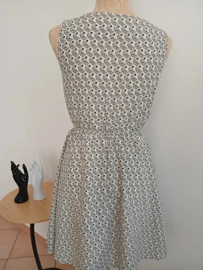 Robe chic cocktail motif zèbré femme s/m 78cm longueur robe d'été - photo numéro 6