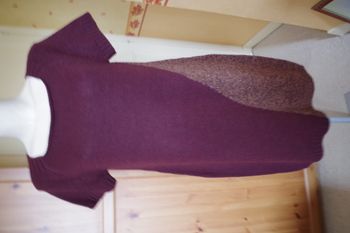 Robe pull bordeaux et camel La Fée Maraboutée T3