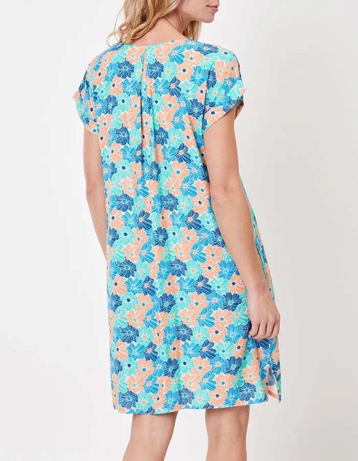Robe fluide col V - taille 46 - motif GERONE - LA FIANCEE Robe fluide imprimée en viscose soyeuse L - photo numéro 3