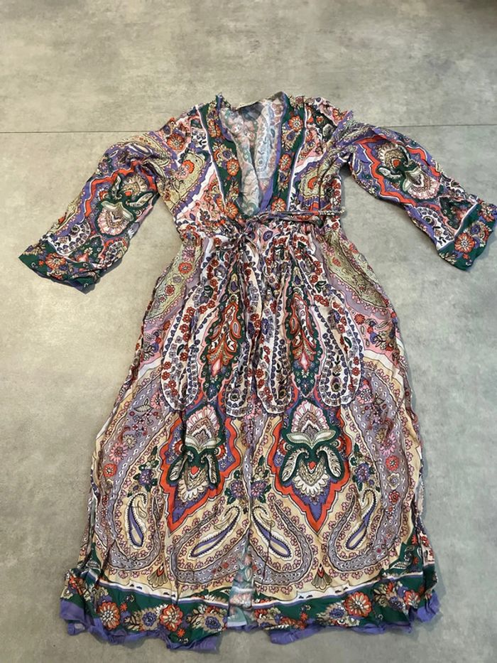 Robe courte imprimée à manches 3/4 - photo numéro 2