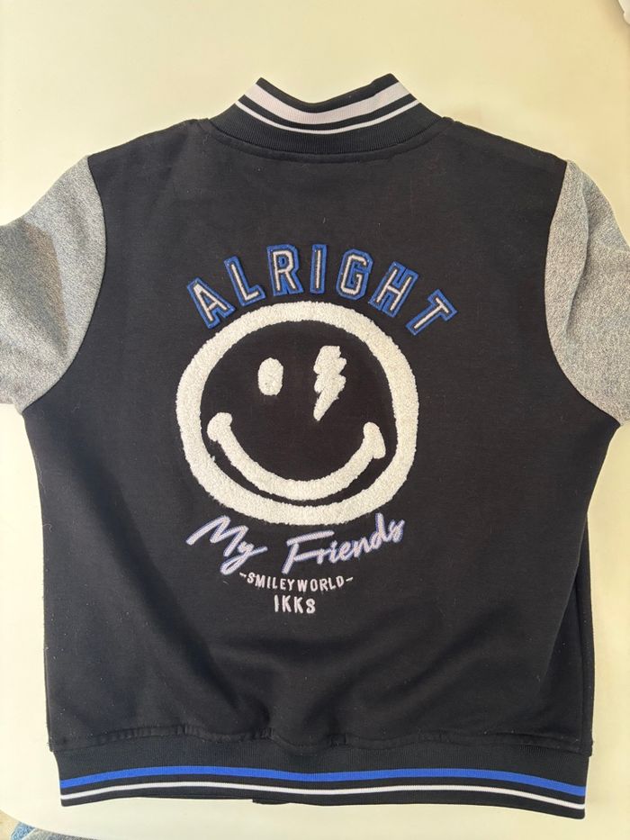 Veste Teddy noir smile alright ikks 10ans - photo numéro 1