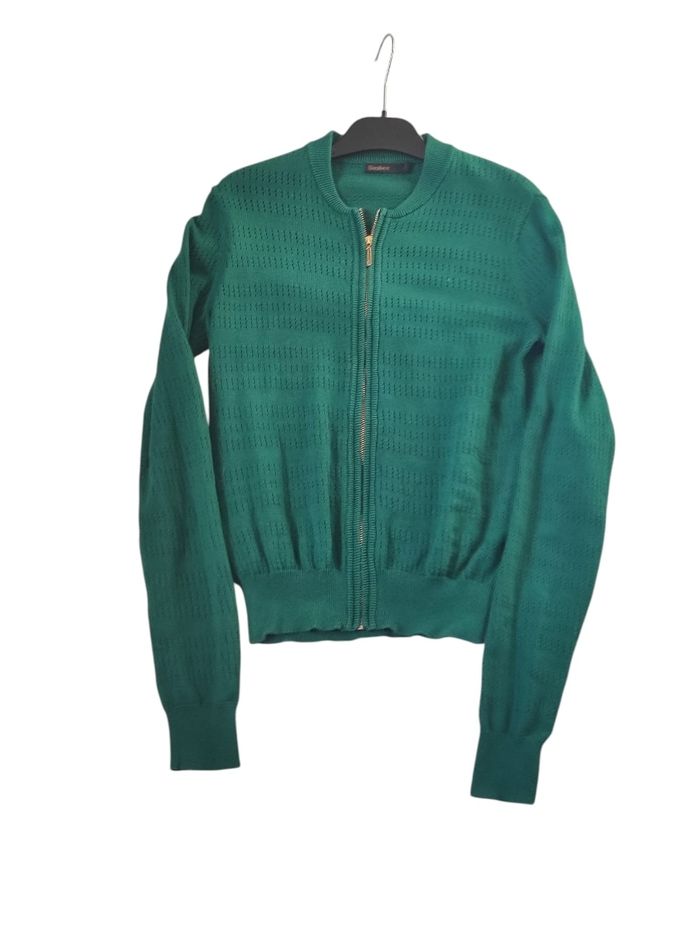 Cardigan zippé vert taille XS