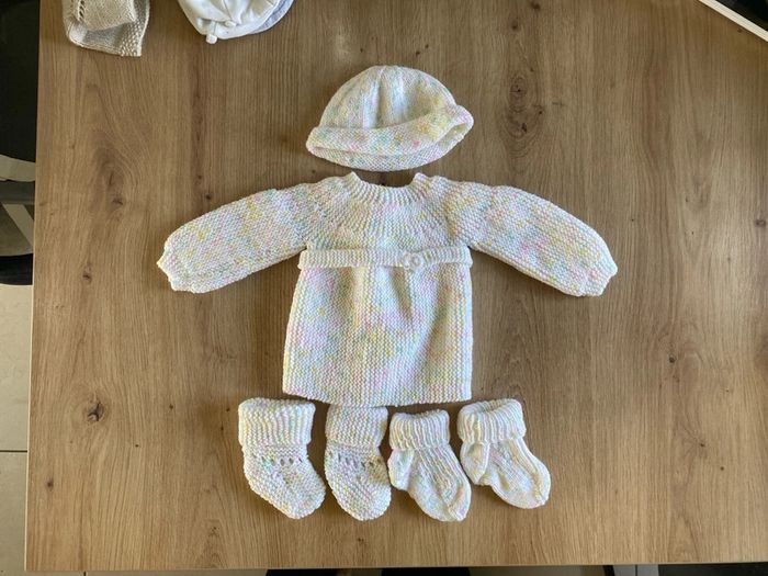 Ensemble Cache cœur tricoter à la main - photo numéro 2