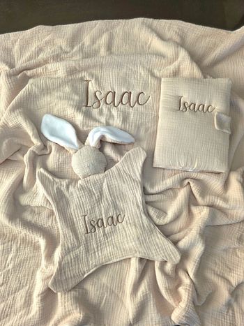 Couverture +doudou bébé personnalisée 