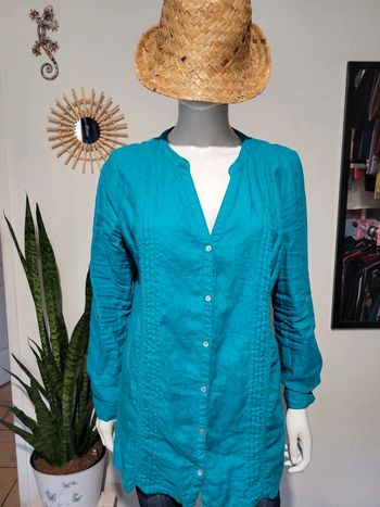 Chemise lin et broderies