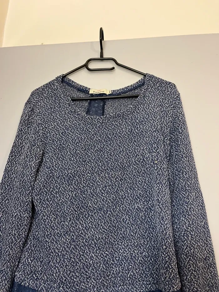 Pull bleu et blanc - photo numéro 2