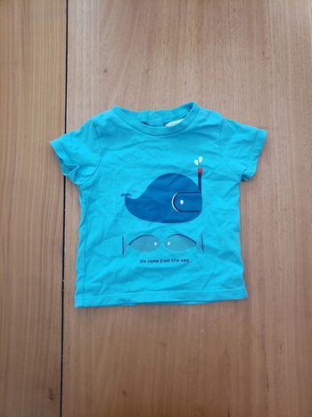 T shirt baleine garçon 3 mois obaibi
