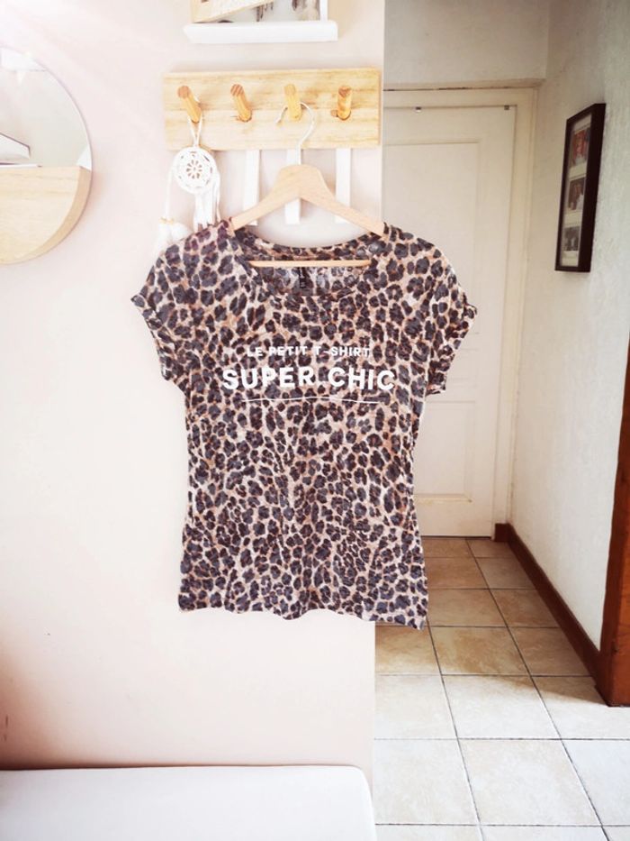 Tee shirt top leopard super chic