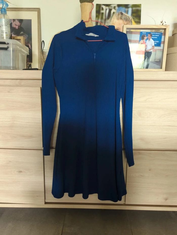 Robe mi longue bleue