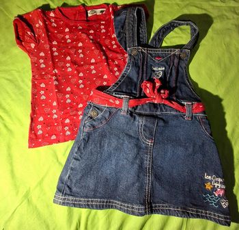 Ensemble salopette + Tee-shirt manches courtes 24 mois Lee coper
