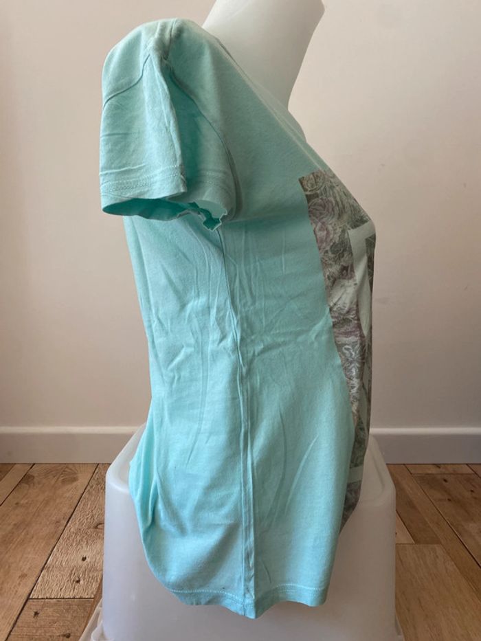 TEE shirt over size Mustang turquoise - photo numéro 4