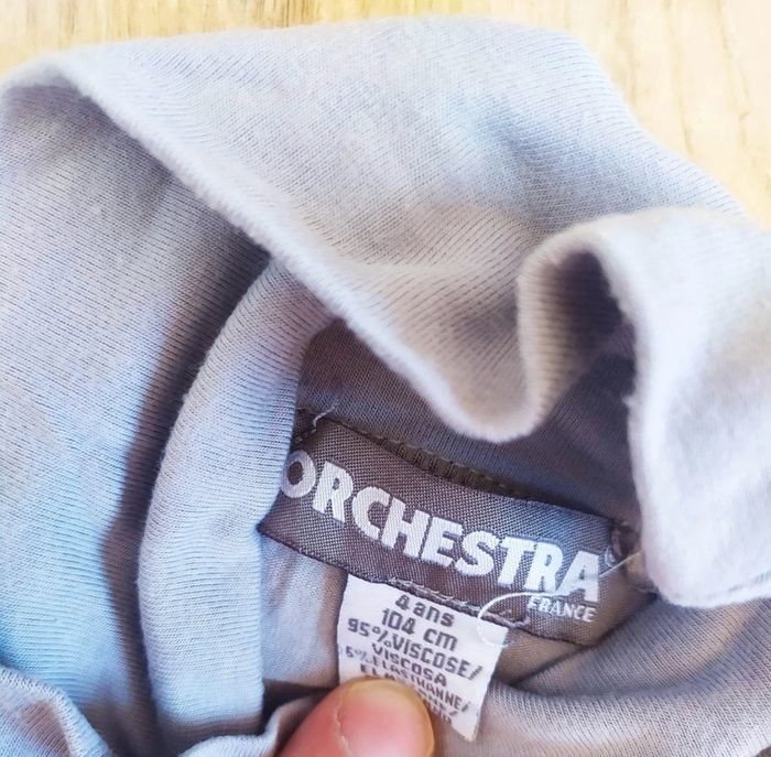 Pull col roulé garçon gris taille 4 ans Orchestra - photo numéro 2