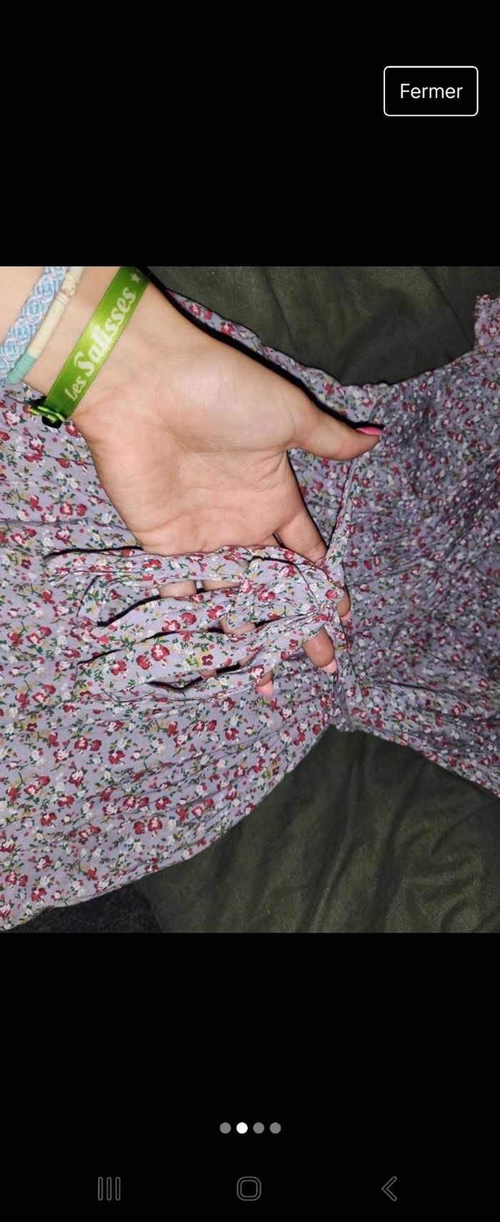 Robe longue lila à fleur - photo numéro 2
