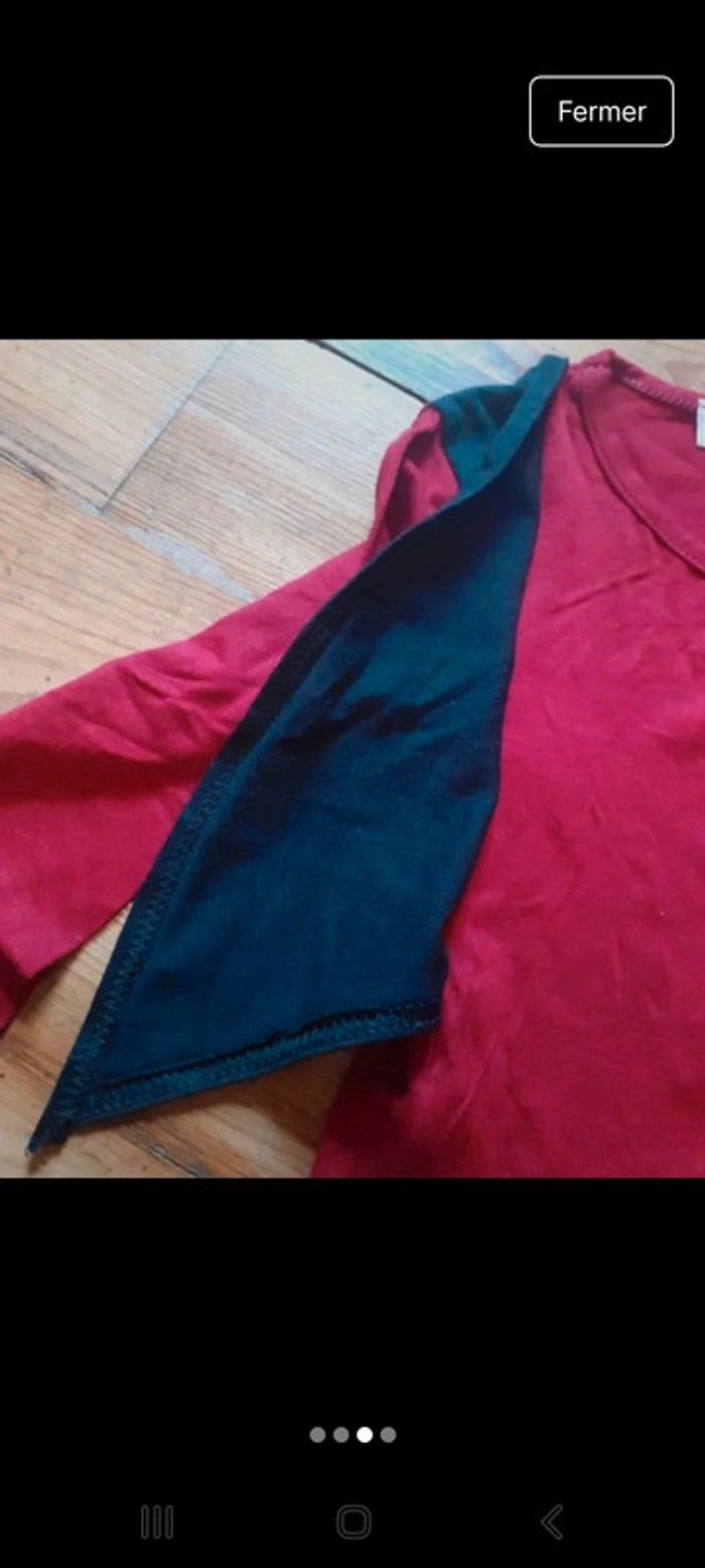 Pull fin fille noir et bordeau - photo numéro 3