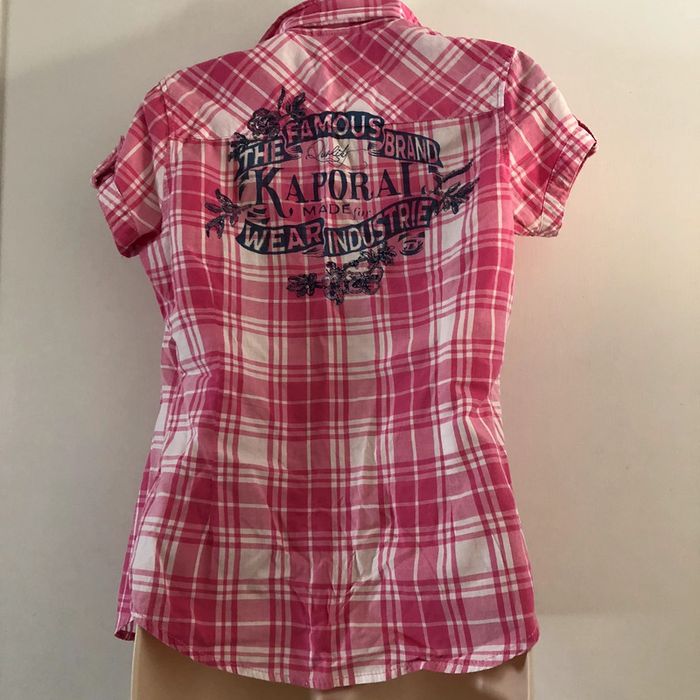 Chemise  kaporal  taille small /36 rose blanc strass - photo numéro 3