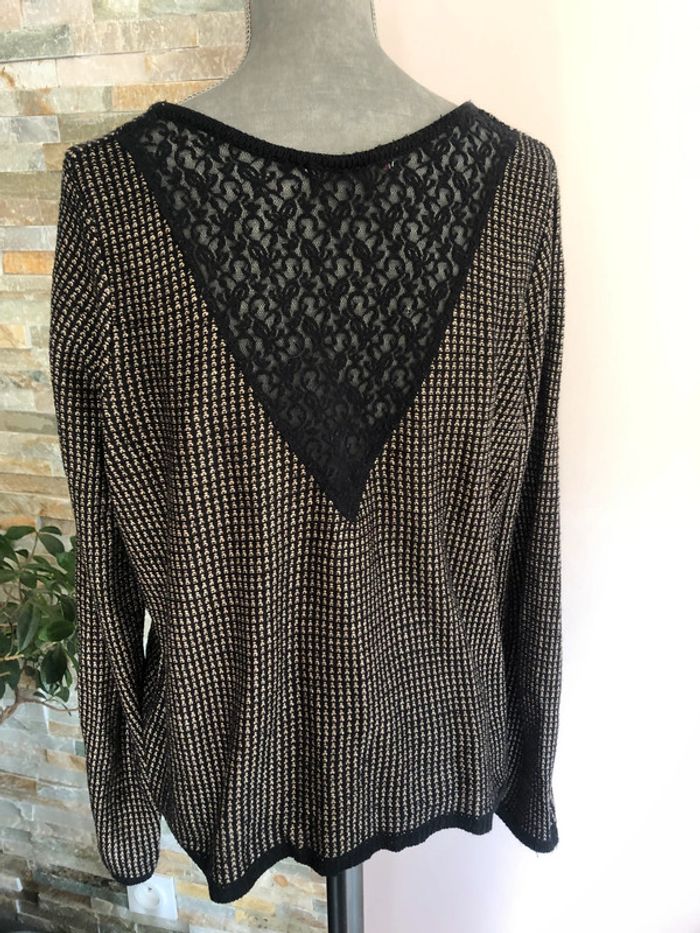 Pull dentelle noir et beige Camaieu 38 - photo numéro 4