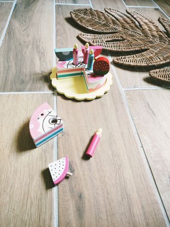 🎂Jeu d'imitation - Dinette en bois gâteau d'anniversaire sur plateau