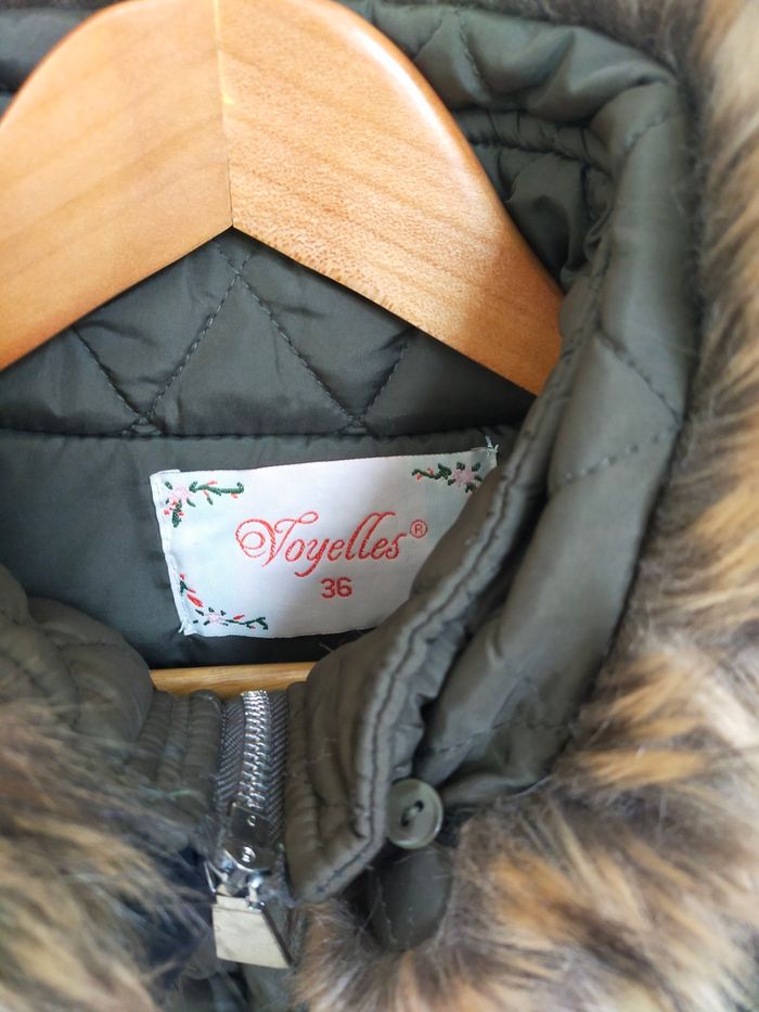 Doudoune/veste matelassée femme 36 vert kaki marque VOYELLES - photo numéro 3