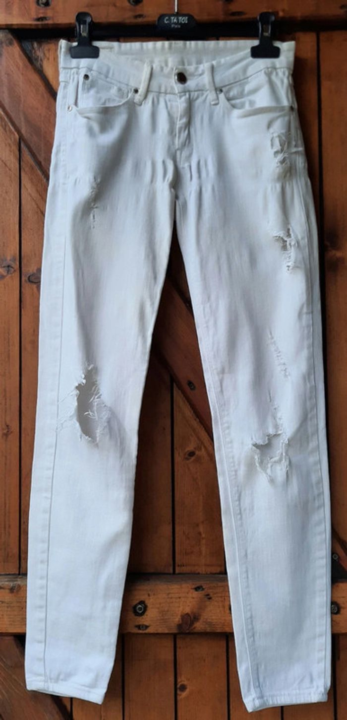 Jean troué blanc Mango 34