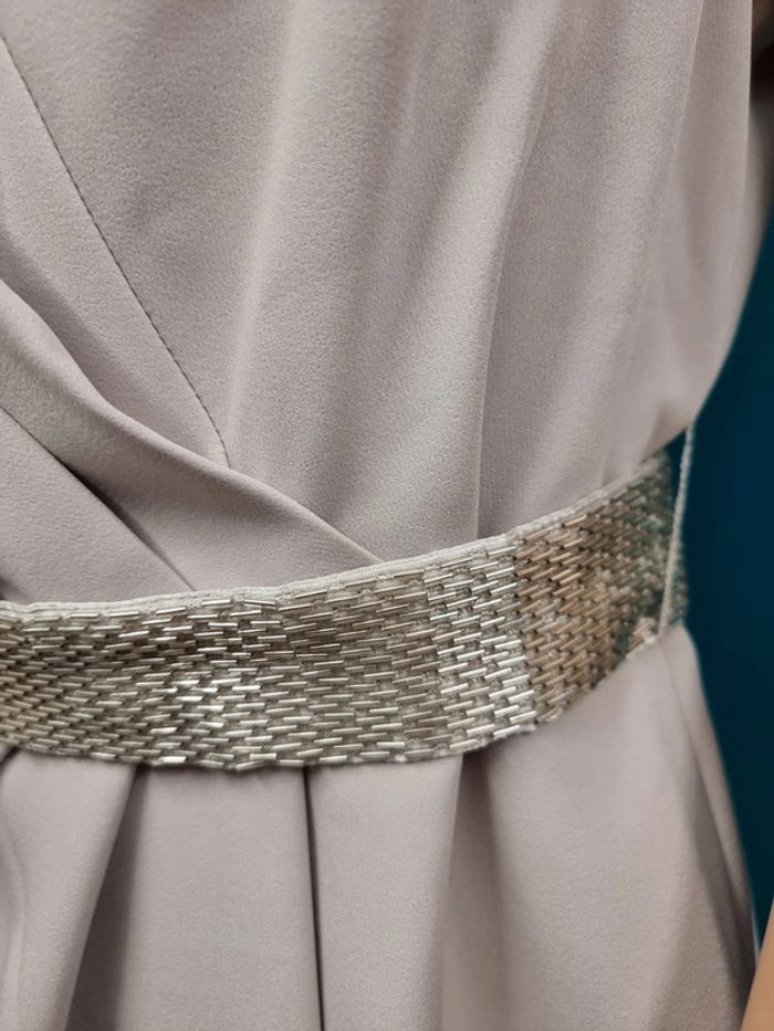 Un Jour Ailleurs robe chic crêpe beige * taille 42 * - photo numéro 4