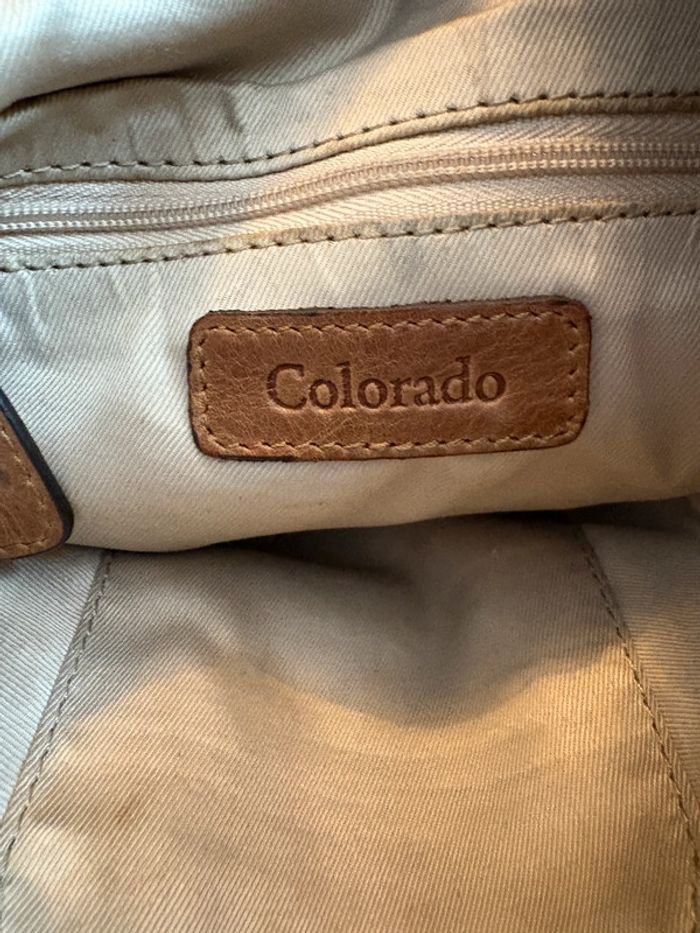 Sac à bandoulière en cuir couleur marron clair Colorado - photo numéro 6