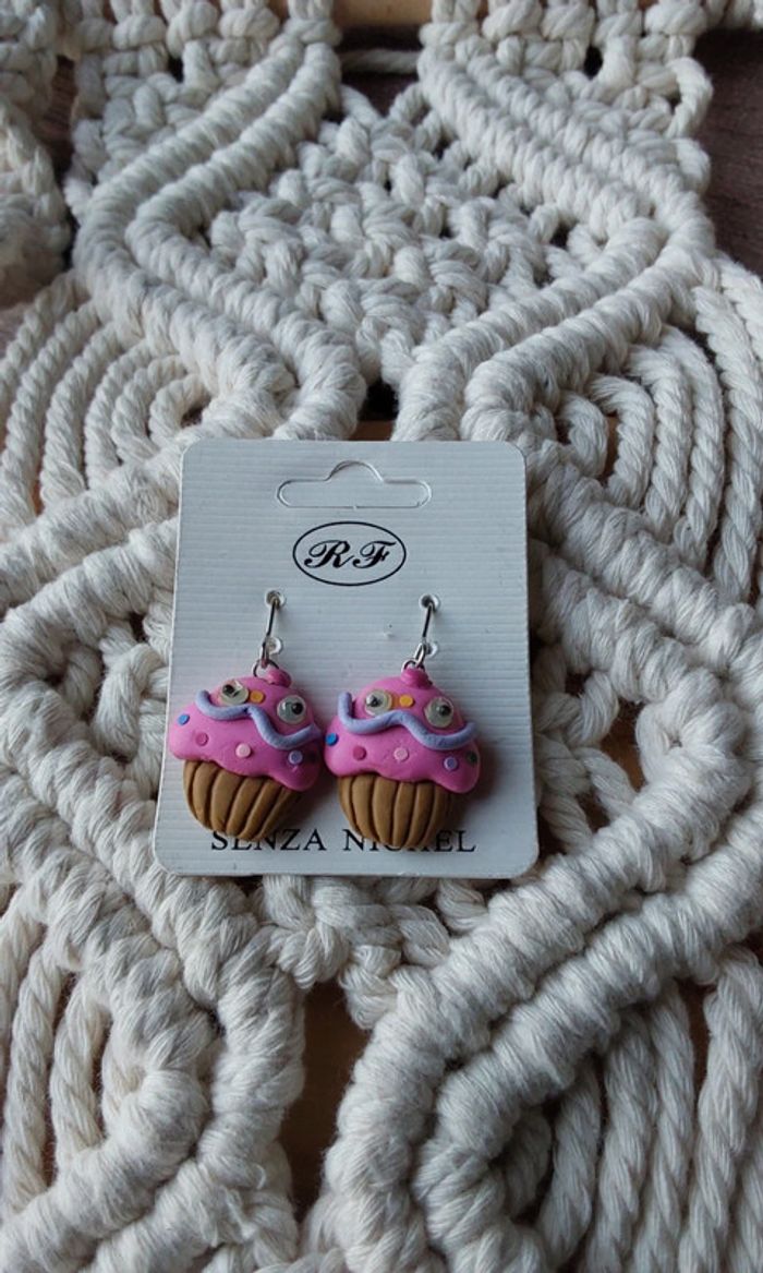 Boucles d oreilles "muffin "petit gâteau - photo numéro 2