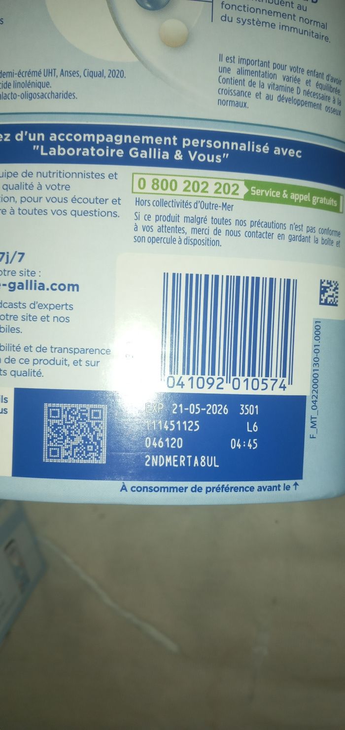 Lot lait gallia calisma croissance - photo numéro 3