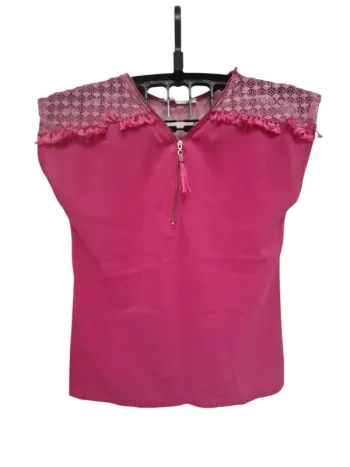 Blouse manches courtes fuchsia (10A)
