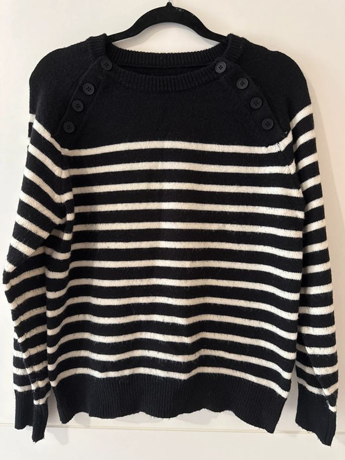 Pull rayé noir et blanc SHEIN taille L