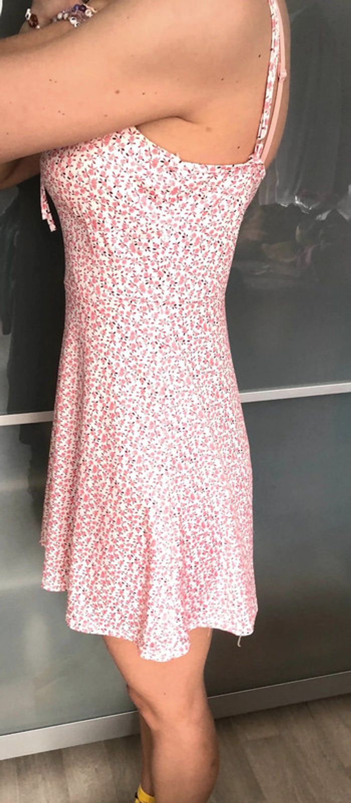 Robe fines bretelles imprimé floral rose acets taille 38 - photo numéro 2