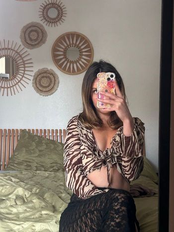 Blouse manche longues à motifs marrons